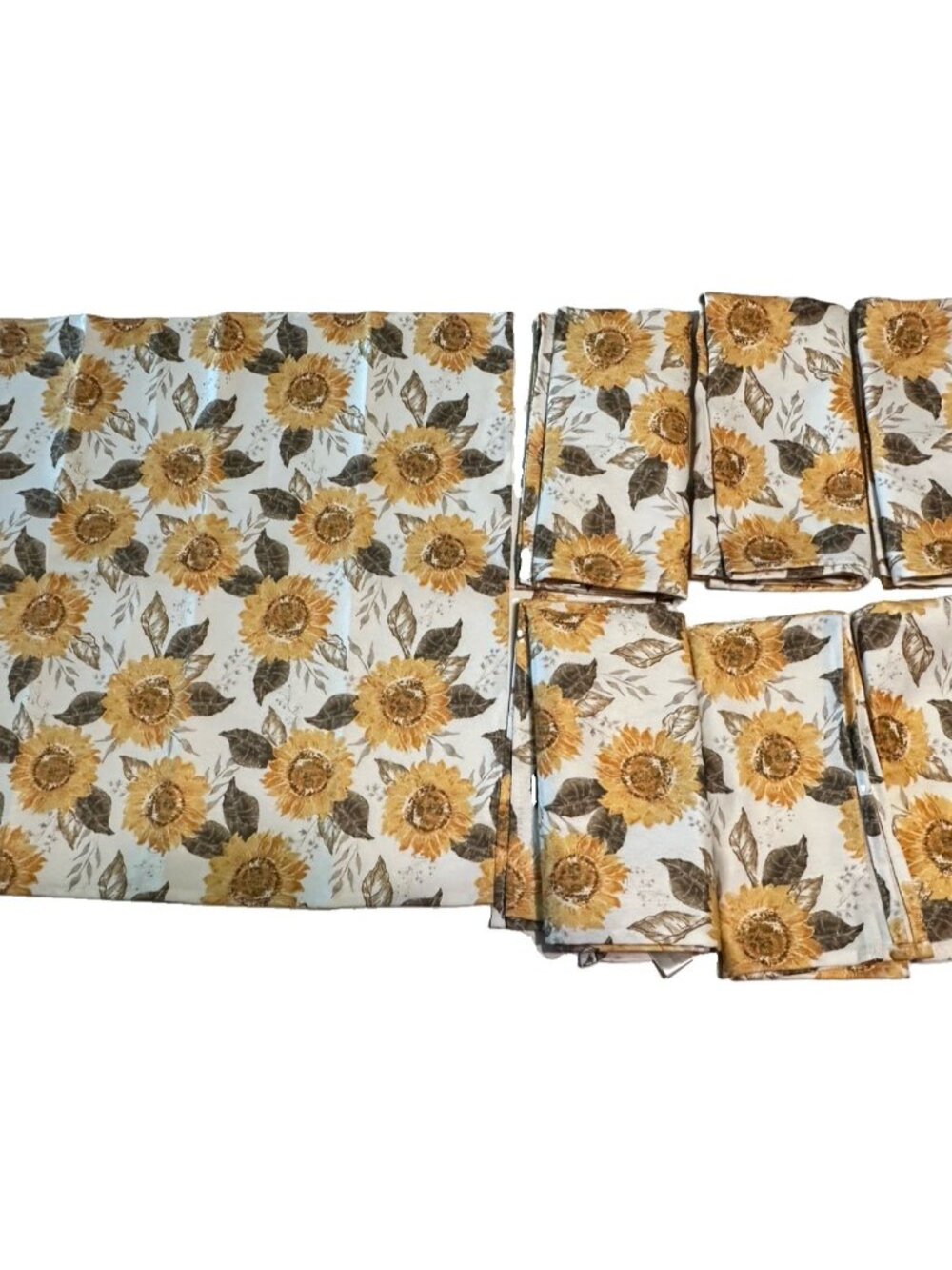 7 Autumn Hill Yellow Sunflower Cloth Napkin Dinner Party Fall Floral